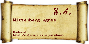 Wittenberg Ágnes névjegykártya